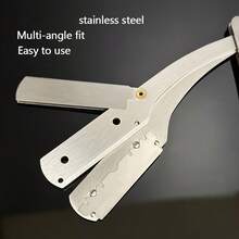 Classic Retro Stainless Razor Double Edge Razor Blades Men's Razors Professional Barber Tool - Multicolor - View 4