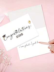 OBOVAY 1pc 2026 Graduation Card With Envelope - Congratulations Greeting Card For Daughter & Son - Perfect Graduation Gift For High & College Graduates, Blank Inner Page For Writing - New Arrival - View 6
