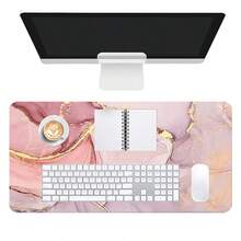 1pc Marble Leather Texture Mouse Pad Premium Rose Gold Luxury Design Soft Leather Large Desk Mat Game Computer Keyboard Pink Gaming - View 6