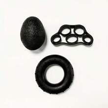 Hand Grip Strength Training Set, Finger Stretcher, Silicone Grip Ring And Stress Ball, Forearm And Finger Exerciser For Strength Training - Black - View 2