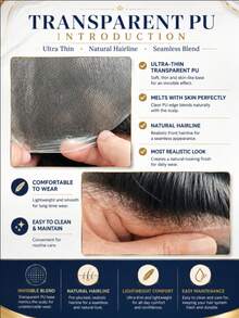 Toupee Pria 8"X10" - Sistem Pengganti Rambut Manusia 100%, Gaya Gelombang Alami, Tampilan Alami Tahan Lama, Cocok untuk Pria - S5 - View 3