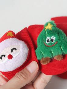 5 Pairs Baby Autumn/Winter Red Anti-Slip Christmas Floor Socks - Multicolor - View 3