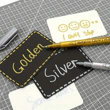 2pcs Metal Craft Pen Set: Gold, Silver And Copper Permanent Paint Pens, Suitable For Crafts, Scrapbooking And Fabric Art, Vibrant Colors And Smooth Application - 2 Pcs - View 8