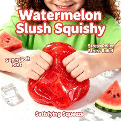 1pc-Squishy-Watermelon Ice Ball Squeeze Toy, Sandy Texture, Anxiety Relief, Suitable For ADHD And Autism Fingertip Toy, Stress Relief Toy, Best Gift For Birthday Party, Easter, Christmas, Valentine's Day, Sensory Toy, Party Favor-Halloween Gifts-Halloween Deorations-Halloween Party Bag Fillers-Halloween-Cheap Squishy-Christmas-Squishy 1 Dollar-Dumplings Squishy-Crunchy Squishies