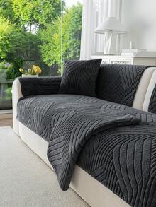 1 Stück Herbst/Winter Plüsch Bequeme Verdickte Warme Sofakissenbezüge, Moderner Minimalistischer Rutschfester Sofasitzbezug, Raumdekoration, Maschinenwaschbar/Handwaschbar Sofabezug, Frische Modische Weiche Nicht Verblassende Nicht Haarendurchlässige Schlafzimmerdekoration, Haustierfreundlicher Schutzbezug, Verstellbarer Ecksofa Bezug Geeignet für Schlafzimmer, Büro, Wohnzimmer Kombinationsmöbel, L-förmiges Sofa und 1234-Sitzer Sofa - Dunkelgrau - Übersicht 7