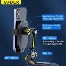 2-In-1 TAFDIUR Car Phone Holder, Dashboard Clip + Air Vent Dual Use, 360° Rotating Anti-Shake Car Navigation Mount - Multicolor - View 7