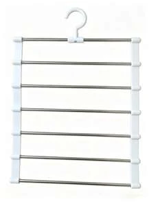 Multi-Layer Pants Rack,Foldable Multi Layer Pants Hanger, Space Saving Foldable Design Ladder Trouser Rack, Anti Slip Multi Rod Clothes Storage Organizer, Creaseless Wardrobe Hanging Holder For Jeans, Leggings,Trousers, Scarves And Household Garments - Multicolor - View 12
