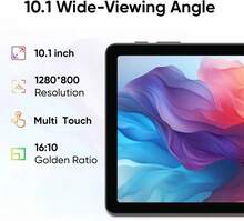 Qetupa 10.1 吋 Android 15 平板電腦，4GB RAM+64GB/128GB，八核心 1.8GHz 處理器，HD (1280x800) IPS 觸控螢幕，BT 5.2 & 802.11ac WiFi5，GPS，5MP 前置相機 & 13MP 後置相機，6000mAh 大容量電池（不含適配器） - 綠色 - 查看 3