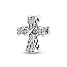 Vectoflux 1pc S925 Sterling Silver Cross Series Pendant Suitable For Original Bracelet Necklace Keychain DIY Pendant Making Women's Gift, Suitable For Birthday Party Holiday Gift - Multicolor - View 14