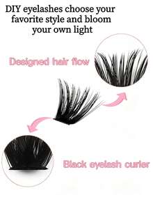 High-Rated 200 Clusters 80D Cat Eye False Eyelashes, 10-16mm Mixed Length, D/DD Curl. DIY Natural Fluffy Thick Effect, High Cost-Performance Eyelashes. Beginner-Friendly, Reusable. Suitable For Daily, Party, Stage Performance Or Holiday Makeup-Valentine's Day/Christmas Gift - DD - View 6