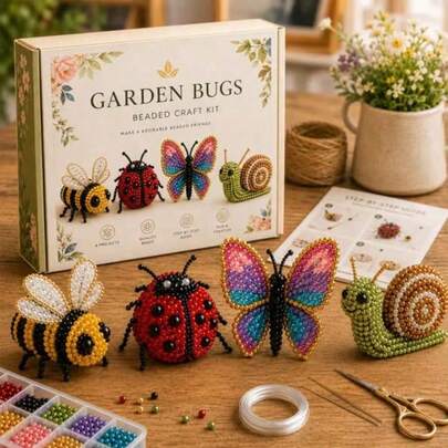 4pcs Animal Beaded Miniature 3D Beaded Set, Animal Pattern, Suitable For Beginners And Handmade Crafts, Includes Instruction Manual, Casual Style, Halloween