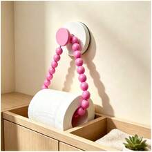 2pcs/Set Chic Pink Beaded Tissue Holder -Easy Install No Drill Wall Mount For Bathroom Decor Space-Saving Design ,Perfect Gift Idea, Stylish Home Accessory For Modern Bathrooms, Christmas/Halloween Gift Decorative - Multi-color B - View 14