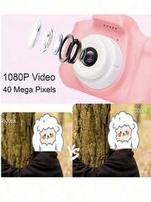 1080P 數位相機 2 吋螢幕 聖誕生日與節慶禮物 可愛便攜禮物相機 男女適用 150mAh - 粉色 - 查看 5