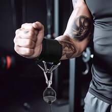 HYL SPORTS 2PCS High-Strength Adjustable Wrist Strap, Non-Slip Grip, And Double Triangular Buckles And D-Rings, Suitable For Exercises Such As Hip Kicks. Fitness Accessory For Weightlifting, Pull-Ups, Pulldowns For Gym And Home Workouts - Black - View 5