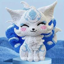 3000pcs/1288pcs 7-Color Nine-Tailed Fox Building Blocks Toy - Fox Puzzle Home Decor Handmade DIY Puzzle Gift - Halloween Gift - Thanksgiving Gift - Christmas Gift DIY Decoration, Home Decor - Multicolor - View 3