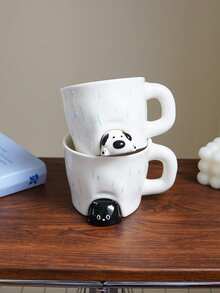 1pc 470ml "Puppy And Kitten" Ceramic Mug, "Rainy Day Black Cat" Coffee Cup - Cute Design, Ideal For Home Decor And Tableware, Perfect For Drinking Coffee And Latte In The Restaurant, Exquisite Gift, Also Suitable For Holiday Decoration - Multicolor - View 12