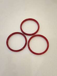 3pcs Elegant Vintage Acrylic Material Burgundy Red Bracelets, Fashionable Minimalist Design, Suitable For Women (Acrylic PMMA Material, May Have Slight Color Difference Due To Lighting) - Multicolor - View 7