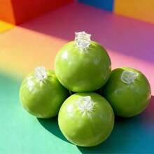1pc Squeaky Green Crunchy Ball, Squishy Sphere Stress Relief Doll, ASMR Plush Doll, Cute Desk Decor And Holiday Gift - Multicolor - View 4