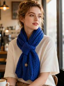 1 Buah Syal Rajut Wanita Minimalis Kasual Modis Warna Polos, Nyaman, Serbaguna, dan Hangat, Cocok untuk Pemakaian Sehari-hari, Belanja, Pesta, Kencan, dan Perjalanan - MultiWarna - View 6