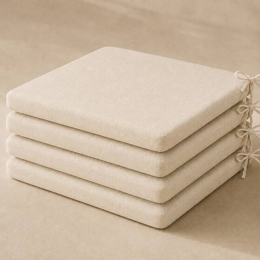 4 st sittdynor 40 x 40 cm för mat-, köks- och utebordsstolar, tillverkade i Turkiet - Aprikos - Visa 1