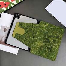 綠金花卉印花 360 度旋轉平板保護殼，附筆槽，兼容 iPad 11"(A16) 10.9/10.2/Air 5th Gen/10th Generation/Air 13/Air 11，自動休眠/喚醒功能，兼容小米 5/5PRO/6/6PRO/7/7PRO，兼容 OPPO Pad，兼容華為 MatePad，兼容 Vivo Pad，兼容榮耀 Pad，兼容聯想 Pad - 彩色 - 查看 6
