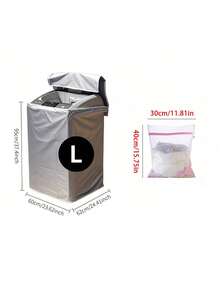 Gray Pulse-Type Washing Machine Cover, Foldable For Storage, Suitable For Most Top-Loading Washing Machines, Ideal For Appliance Protection On Balconies/Outdoors/Laundry Rooms. - Multicolor - View 15
