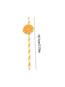 20/40pcs Orange White Striped Spritz Cocktail Napkins With Straws Set, Summer Pool Party Bachelorette Bridal Shower Garden Brunch Tableware, Paper Party Napkins, Gift For Party Hosts - Multicolor - View 10