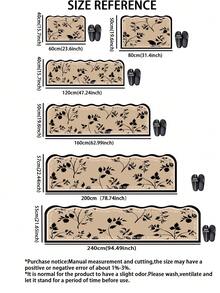1pc American Retro Floral Wavy Edge Diatom Mud Kitchen Mat, Sponge Cushioning Pressure Relief, Rubber Non-Slip Bottom, Dirt-Resistant Easy To Clean, Multi-Use Carpet For Kitchen, Bathroom, Entryway, Laundry Room - Multicolor - View 2