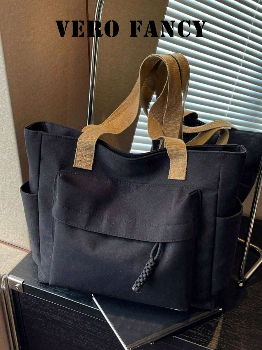 Retro Underarm Bag, Fashionable Solid Color Large Capacity Cloth Bag, Crossbody Bag, Multi-Functional Commuter Handbag, Casual Versatile Bag Suitable For Students, Classes, Work, Commuting Moms, Outings
