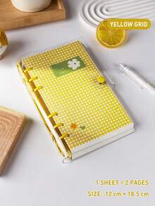 A6 Cute Plaid Transparent PVC Loose-Leaf Notebook, Detachable Pages Diary, 120 Pages Lined/Blank Paper, Large Capacity No Sharp Edge Design, Soft Touch, Suitable For Middle And High School Students' Planner Diary, Scrapbook - Multicolor - View 16
