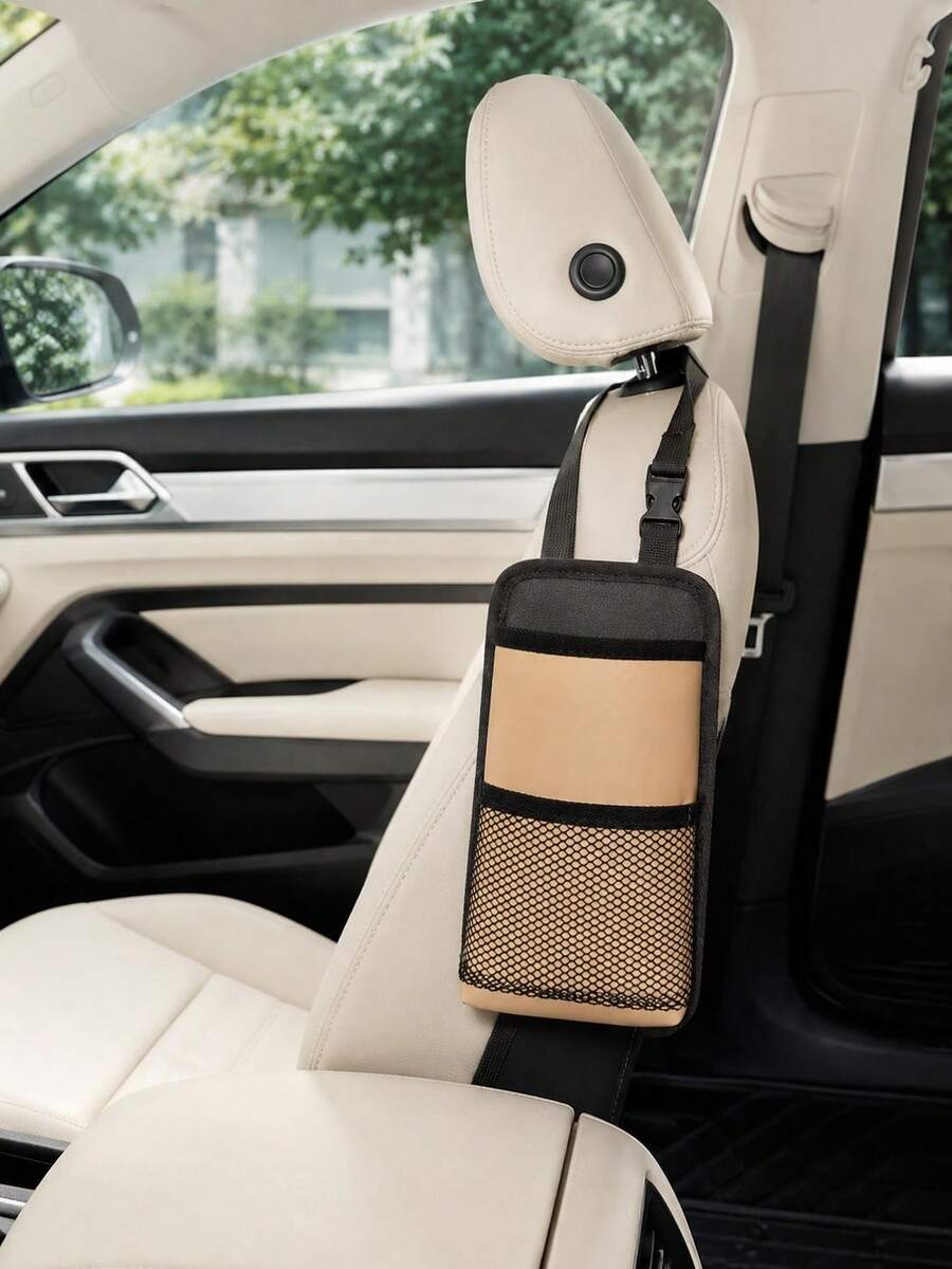 Car Hanging Seat Storage Bag, Cup Holder Organizer, Quick & Convenient, Large Capacity, Secure & Reliable, Side-Hanging Back Pocket, Suitable For All Car Models, Essential For Self-Driving Trips | Car Storage Accessories