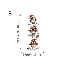 1/3 Stück süße Plüsch-Rotkehlchen-Fensteraufkleber für Weihnachten, doppelseitig aus PVC mit elektrostatischer Adsorption, geeignet für Zuhause, Büros, Feiertagspartys und Winterdekorationen. - Verschiedenfarbig - Übersicht 11