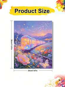 Adult Digital Oil Painting, Crystal Train DIY Acrylic Oil Painting Kit, Canvas Material Includes Drawing Tools, Adult Digital Oil Painting Set, Home Decor Painting. - Sets - View 8