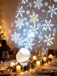 Manual Rotating Christmas Snowflake Projection Light,Dynamic Snowflake Projector Light With Adjustable Base, USB LED Snow Projection Night Light, Ambient Lamp For Bedroom, Entryway, Christmas Party Indoor Decor,Create A Snowy Atmosphere - Snowflake Projection - View 6
