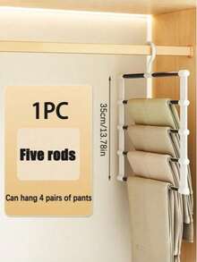 1/2pcs Multi-Layer Multi-Function Pants Rack, Space-Saving Folding Design, Effectively Organizes Wardrobe, Suitable For Jeans, Leggings And Casual Pants Storage, Non-Slip Pants Rack For Home Use, Easy To Assemble, Holiday Preparation Choice - Multicolor - View 15