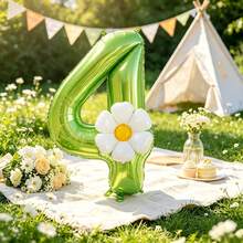 Green And White Daisy Party Balloon Set For Birthday Parties Photo Booth Props Anniversary Celebrations Holiday Decorations Outdoor Events Backdrop Walls And Photography Backgrounds - View 11