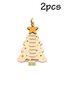 Custom Teacher Name Christmas Ornament, Personalized Classroom Tree Hanging Decor, Teacher Appreciation Holiday Keepsake, Customized Christmas Tree Decoration, Customizable Year & Name Gift, Festive Home Decor, Holiday Gift, Christmas Keepsake - Style C - View 14