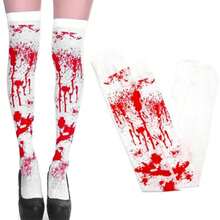 3pcs Bloodstain Apron Set, Cos Bloodstain Apron, Fake Blood Knife, Bloody Socks Horror Halloween Costume Props Suitable For Butcher Costume, Stage Performance - Multicolor - View 7