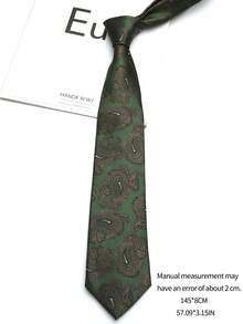1pc Paisley Pattern Unisex Hand-Tied Necktie, Suitable For Casual, Streetwear, Daily, Party, Gift - Multicolor - View 9