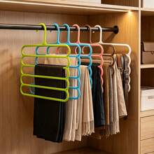 3pcs/Set Multi-Functional 5-Layer Pants Hanger - Durable Plastic Multi-Layer Closet Storage Rack, Suitable For Clothes, Shirts, Etc. - Multi-Color, Clothing Organization Storage Rack For Pants And Scarves, Non-Slip Space-Saving Closet Organizer, Multi-Layer Scarf And Tie Rack, Portable Closet Clothing Storage Rack, Perfect Hanger For 365 Days Use - Multicolor - View 1