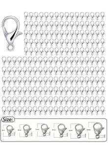 20/30/50pcs Fashion Stainless Steel White K Color Gold Lobster Clasp, Suitable For DIY Bracelet, Necklace Connection, Handmade Accessories, Jewelry Materials, DIY Metal Jewelry Hardware Accessories Necklace Clasp Pendant Clasp Bracelet Connector Handmade Materials - Multicolor - View 27