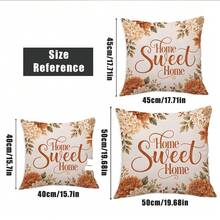 4er Set Herbst Blumen Vintage Chrysanthemen Vertikale Streifen Karomuster Kissenbezüge [Kissenfüllung nicht enthalten], 40*40cm/45*45cm/50*50cm, [Einseitiger Muster] Hergestellt aus Polyestermaterial Home Sweet Home Segne unser Zuhause Blumen Text Kissenbezüge Raumdekoration, Heimdekoration, Schlafzimmerdekoration, Raumdekoration für Sofa, Wohnzimmer, Schlafzimmer, Auto, Büro, Hotel, B&B Dekoration Kissenbezüge Perfektes Geschenk für Familie und Freunde - Verschiedenfarbig - Übersicht 7