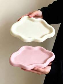 Cloud-Shaped Plastic Tray, Jewelry & Accessories Storage Tray, High-End Jewelry & Perfume Display Stand, Fashion Key Holder, Minimalist Fashion Single-Layer Design, Suitable For Home, Living Room, Office, Enhancing Home Decor - Multicolor - View 4