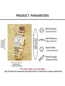 Women's Quartz Watch And Jewelry Set, Elegant Dial, Suitable For Daily Wear, Party Decoration, Or As A Mother's Day, Valentine's Day Gift - Gold - View 4
