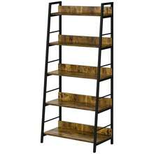 Industriële schuine boekenkast met 5 planken, 70L x 35B x 150H cm - A - Bekijken 2