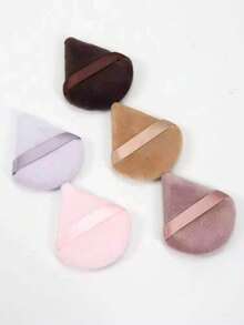 Triangular Velvet Makeup Puff 5/10/20/30/50/100pcs, Ultra Soft Velvet Material, Suitable For Contouring, Eye And Corner Application, Suitable For All Skin Types - Multicolor - View 2