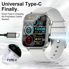 JIAYAOO Type-C Fast Charging Smartwatch, Unisex, Suitable For Fitness Tracker, Built-In LED Flashlight, IP67 Waterproof Activity Pedometer, 24-Hour Health & Sleep Monitoring, Touch Screen Sports Watch, Multiple Sports Modes - View 16