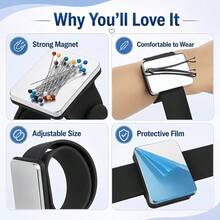 1pc Magnetic Wristband Magnetic Needle Holder Silicone Wristband For Hair Stylists - 2 Colors Available - A - View 4