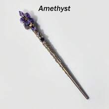 1 buah Tongkat Sihir Amethyst Alami Mentah, Tongkat Kristal Keberuntungan Peri, Tongkat Permata Spiritual, Tongkat Sihir Penyihir, Hadiah Dekorasi Meja Rumah Kreatif - Tongkat Ajaib - View 15