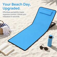 1 Pcs Portable Beach Chair Folding Beach Lounge Chairs For Adults With Back Support,5 Position Adjustable Mat Chair Lightweight Tanning Chair For Outdoor Sand Camping Sunbathing - A - View 4